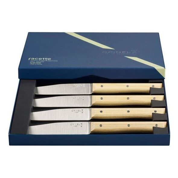 Opinel Opinel Table Knives Facette Set of 4 Ash