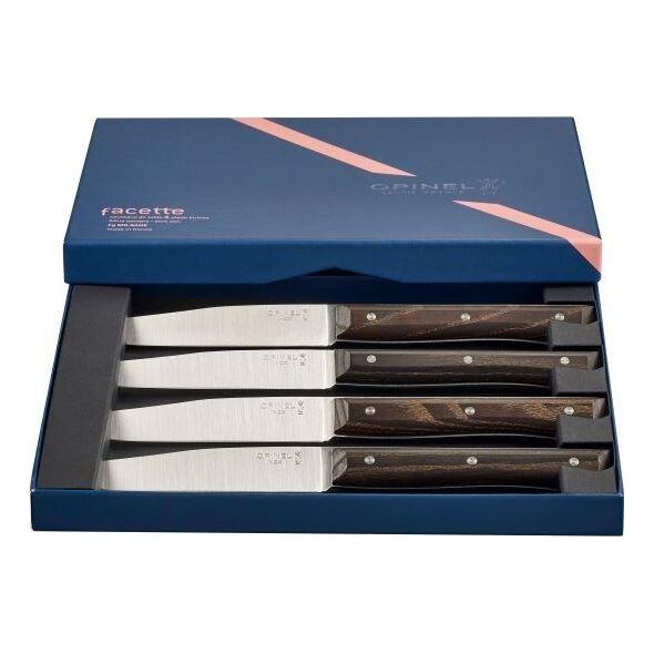 Opinel Opinel Table Knives Facette Set of 4  Dark Ash