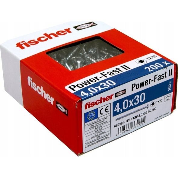 Fischer Fischer PowerFast II 4,0x40 SK TX TG blvz 200