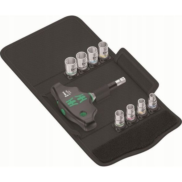 Wera Wera Kraftform Kompakt 400 RA Set 2, with ratchet function, socket wrench (black/green, 1/4, 9 pieces, with ball lock)