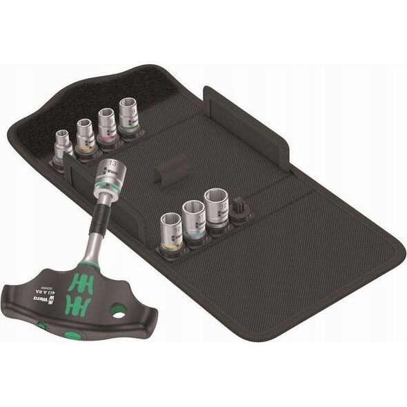 Wera Wera Kraftform Kompakt 400 RA Set 2, with ratchet function, socket wrench (black/green, 1/4, 9 pieces, with ball lock)