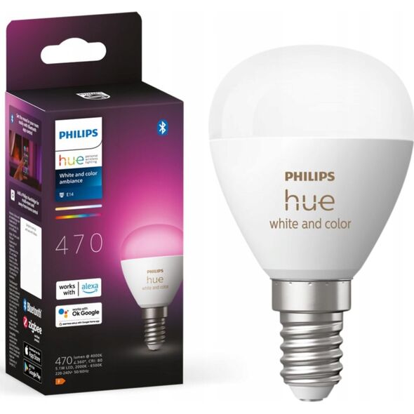 Philips Philips Hue LED Luster E14 BT 5,1W 470lm White Color Ambiance