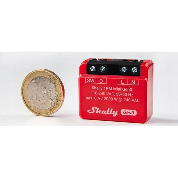 Shelly Shelly Plus 1PM Mini Gen3, relay (red)