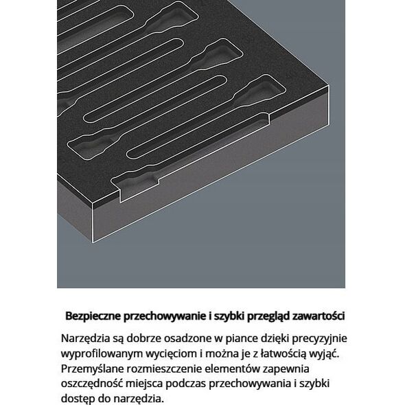 Zestaw narzędzi Wera Wera 9723 foam insert Zyklop B 3/8 bit socket set 1, 22 pieces, tool set (black/grey, in foam insert for workshop trolley)