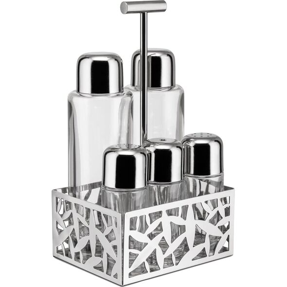Alessi Alessi Cactus Condiment Set - oil,vinegar,S+P,spices MSA16