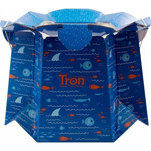 Tron Tron, Jednorazowy, biodegradowalny nocnik-idealny w podróży, niebieski w rybki