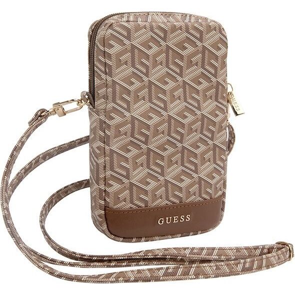 Guess Guess Zip GCube Bottom Stripe - Torebka na telefon (brązowy)