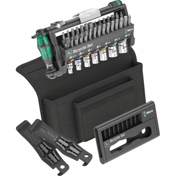Zestaw narzędzi Wera Wera Bicycle Set 3 A, 40-piece, tool set (black/green, including reversible bit ratchet, 1/4)