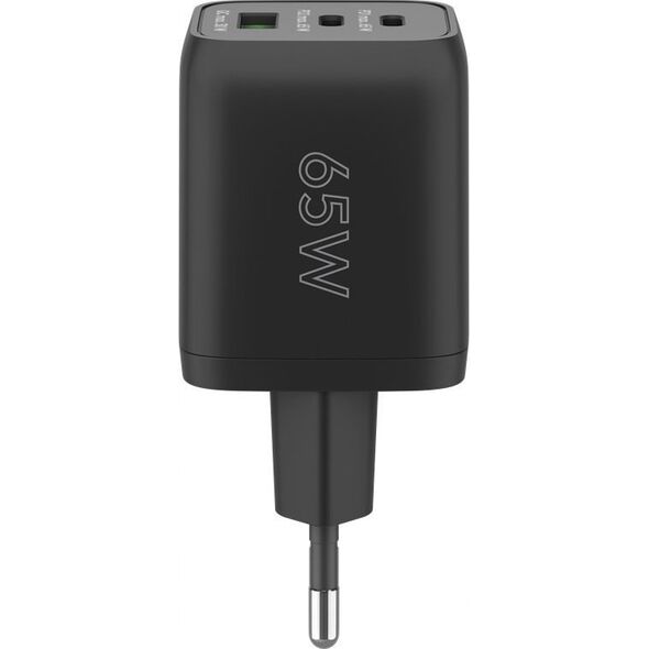 Ładowarka Goobay goobay USB-C PD multiport fast charger Nano 65 Watt (black, 1x USB-A, 2x USB-C PD, GaN technology)