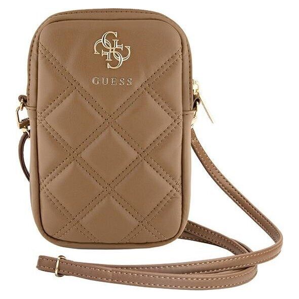 Guess Guess Zip Quilted 4G - Torebka na telefon (brązowy)