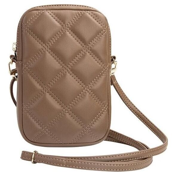 Guess Guess Zip Quilted 4G - Torebka na telefon (brązowy)