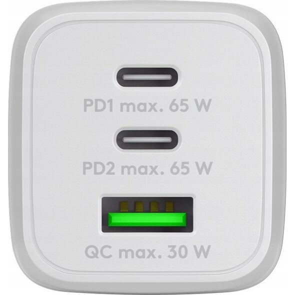 Ładowarka Goobay goobay USB-C fast charger Nano, PD, GaN, 65 watts (white, 1x USB-A, 2x USB-C PD, Charge 3.0)
