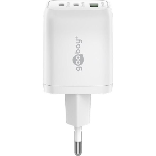 Ładowarka Goobay goobay USB-C fast charger Nano, PD, GaN, 65 watts (white, 1x USB-A, 2x USB-C PD, Charge 3.0)