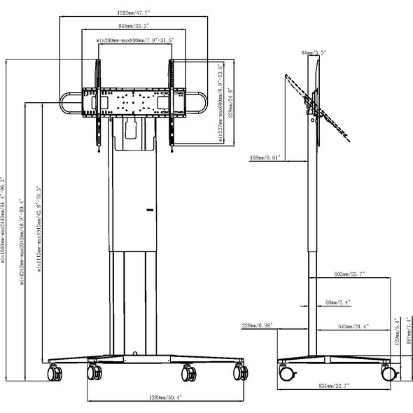 Vision Stojak podłogowy na monitor 47" - 100" (VFM-F51T)