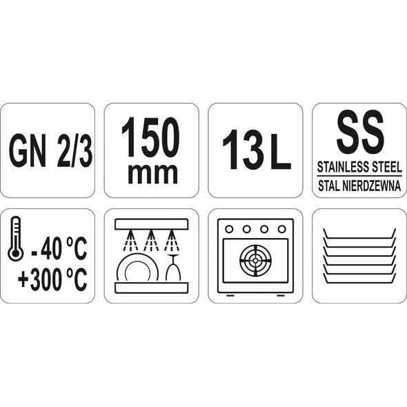 Yato POJEMNIK GASTRONOMICZNY GN 2/3 150MM