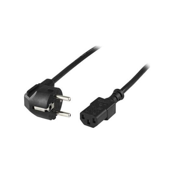 Kabel zasilający Deltaco Cable DELTACO angled CEE 7/7 to straight IEC 60320 C13, 10m / DEL-111A