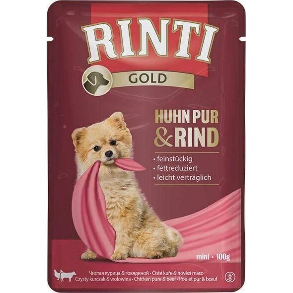 Rinti Rinti Gold Mokra Karma dla Psa Saszetka 100g Kura Wołowina