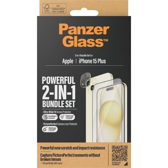 PanzerGlass PanzerGlass 2-in-1-Pack iPhone 15 Plus, UWF w. EasyAligner