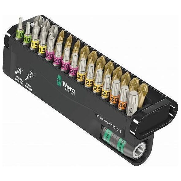 Wera ZESTAW BITÓW BIT-CHECK 30 WOOD TX HF 1 SB + UCHWYT, 30CZ (1 KPL)