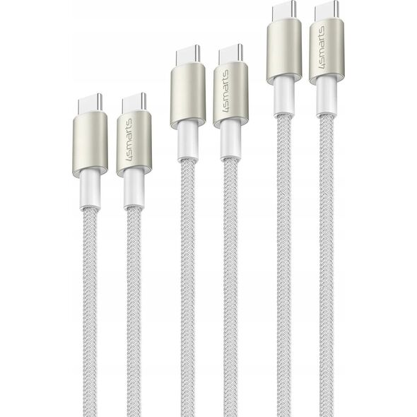 Kabel USB 4smarts USB-C - USB-C 3 m Srebrny (540621)