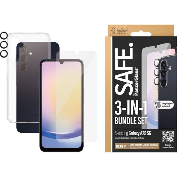 PanzerGlass SAFE. by PanzerGlass 3-in-1 Pack Samsung A25 5G