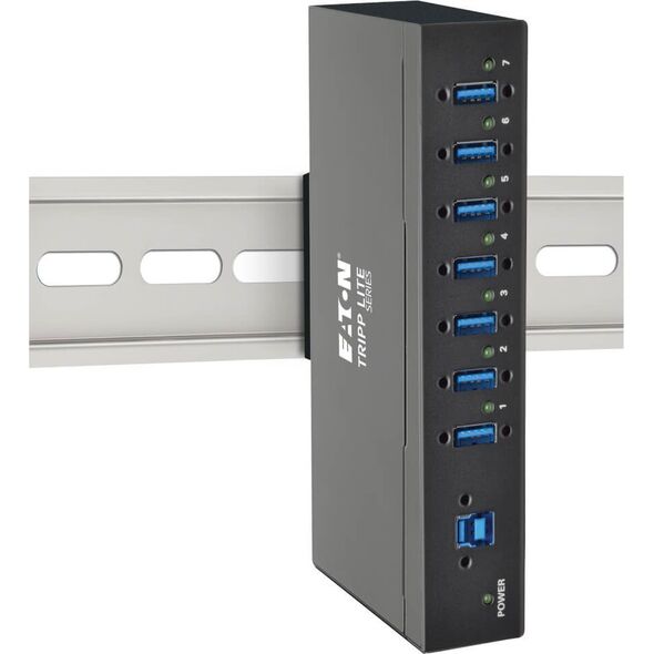 HUB USB Eaton Eaton Tripp Lite series 7-Port USB 3.0 Hub SuperSpeed with Dedicated 2A USB Charging iPad Tablet Metal - Hub - 7 x SuperSpeed USB 3.0 - an DIN-Schiene montierbar, wandmontierbar