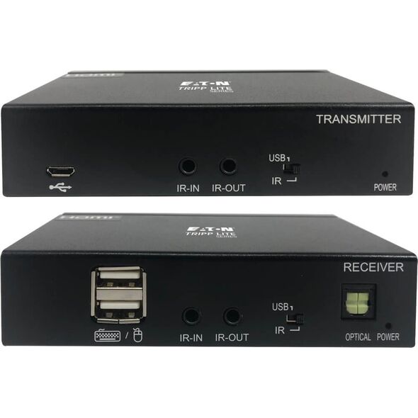 Eaton Eaton Tripp Lite Series USB C to HDMI over Cat6 Extender Kit with KVM Support, 4K 60Hz, 4:4:4, Transmitter/Receiver, USB, PoC, HDCP 2.2, up to 230 ft., TAA, - Erweiterung fur Video/Audio - HDMI, USB-C - uber CAT 6 - bis zu 70 m - TAA-konform - fur