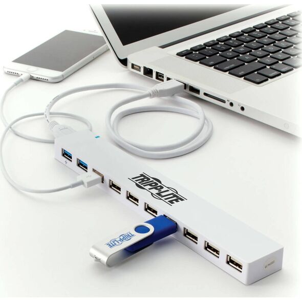 HUB USB Eaton Tripp Lite 10-Port USB 3.0 / USB 2.0 Combo Hub - USB Charging, 2 USB 3.0 & 8 USB 2.0 Ports - Hub - 2 x SuperSpeed USB 3.0 + 8 x USB 2.0 - Desktop