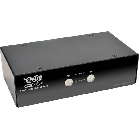 Przełącznik Eaton Eaton Tripp Lite series 2-Port DisplayPort KVM Switch w/Audio, Cables and USB 3.0 SuperSpeed Hub - KVM-/Audio-/USB-Switch - 2 x KVM/Audio/USB - 1 lokaler Benutzer - Desktop