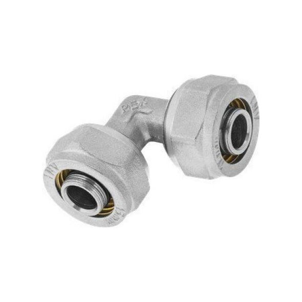 UN KOLANO 90 PEX/PEX 16*16*2 WKŁADKA ALUMINIOWA SILVER (1 SZT)