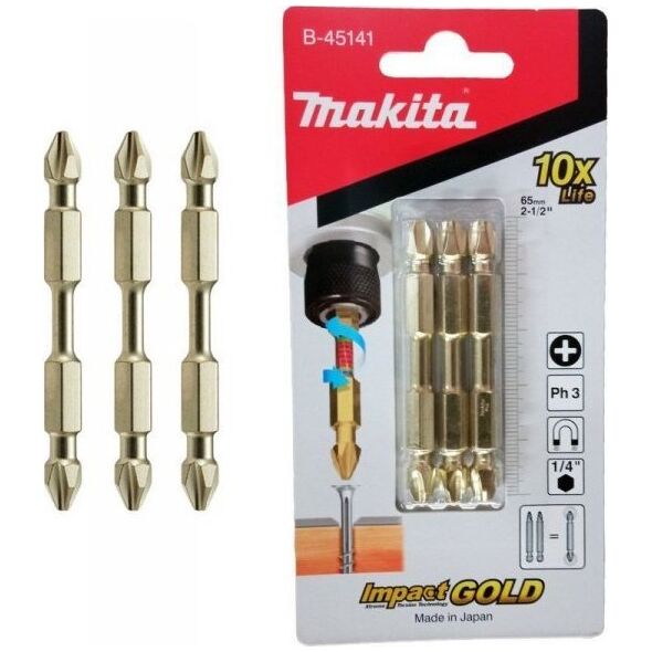 Makita PODWÓJNA KOŃCÓWKA MAGNETYCZNA DO WKRĘTAKA PH3-65MM 3 SZT. IG (1 SZT)