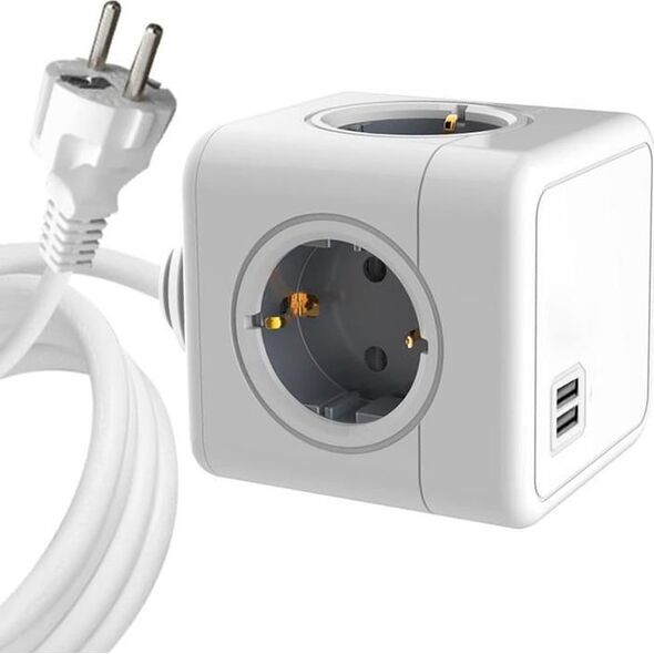 Kabel zasilający MicroConnect Microconnect MC-CUBE015USB rozgałęziacz 1,5 m 4 x gniazdo sieciowe Wewnętrzna Biały