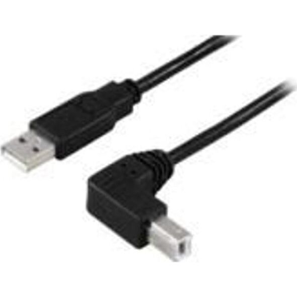 Kabel USB MicroConnect USB-A - USB-B 10 m Czarny (USBAB2ANGLE10)