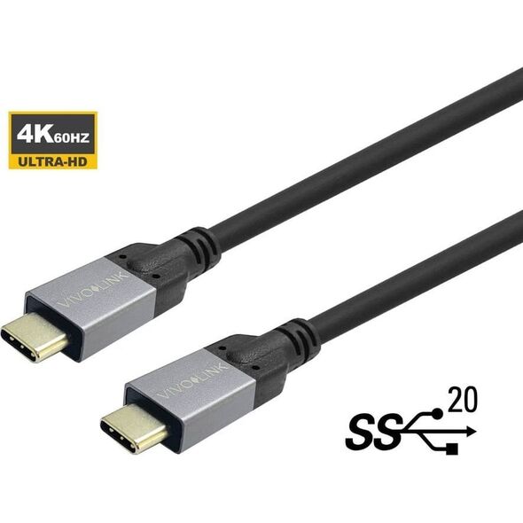 Kabel USB VivoLink USB-C - USB-C 0.5 m Czarny (PROUSBCMM0.5)