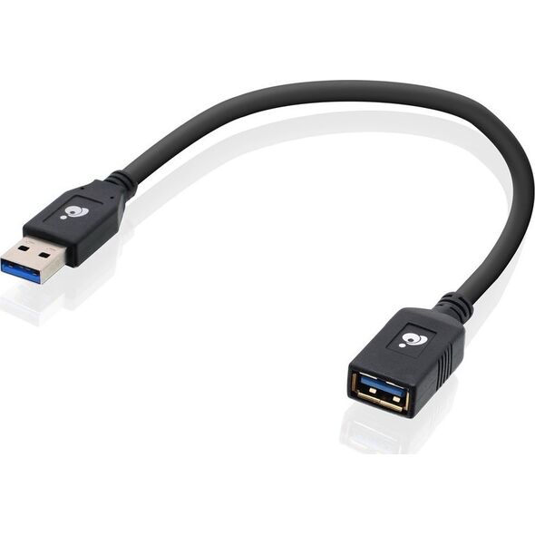 Kabel USB IOGear USB-A - USB-A 0.3 m Czarny (G2LU3AMF)