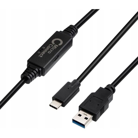 Kabel USB MicroConnect USB-C - USB-A 5 m Czarny (USB3.1CA5AMP)