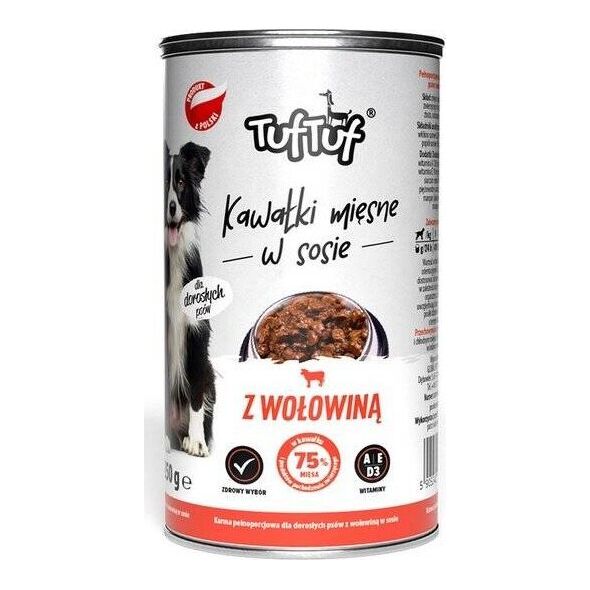 BULT TUF TUF Karma dla psa Kawałki Mięsne z Wołowiną 415g