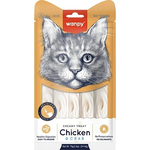 Wanpy Wanpy Krem dla Kota Kurczak Krab 70g