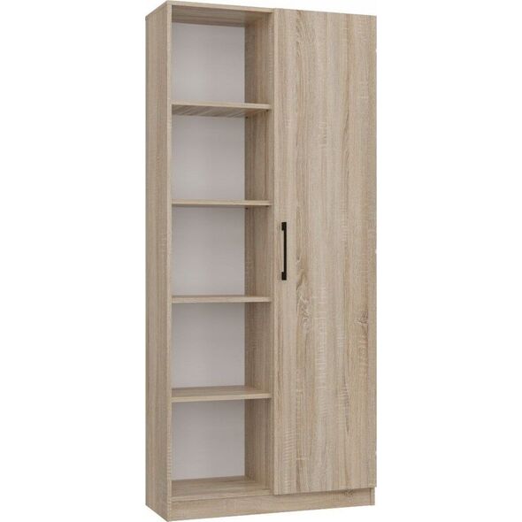 Topeshop Duży regał półotwarty, 10 półek, 80x30x182 cm, dąb sonoma
