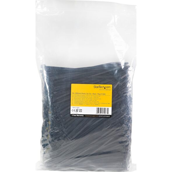 Organizer StarTech 1000 PACK 8 CABLE TIES -BLACK