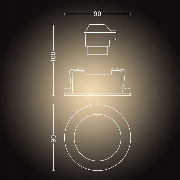 Lampa sufitowa Signify Philips Hue White Amb.Milliskin Einbausp rund alum.350lm Erw-