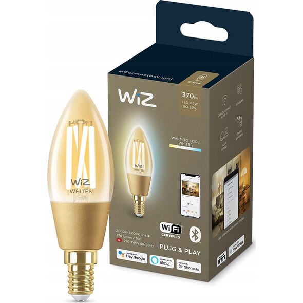 Signify WiZ Filament 25W E14 Kerzenform Amber Einzelpack