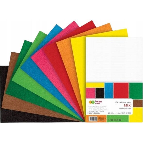 GDD Filc dekoracyjny mix 10kol HAPPY COLOR