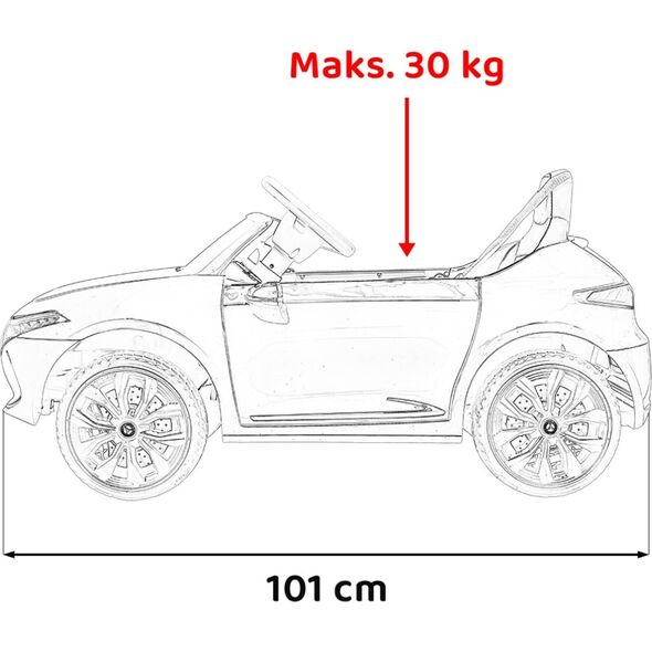 Mercedes Mercedes Benz AMG EQA dla dzieci Czarny + Pilot + 5-punktowe pasy + EVA + Wyświetlacz MP3 + LED