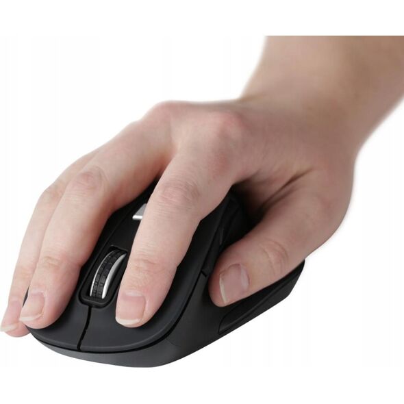 Mysz Deltaco Deltaco Ergoniška pelė DELCO OFFICE tylūs patarimai, bevielė 2.4G, 2400 DPI, juoda / DE-0310