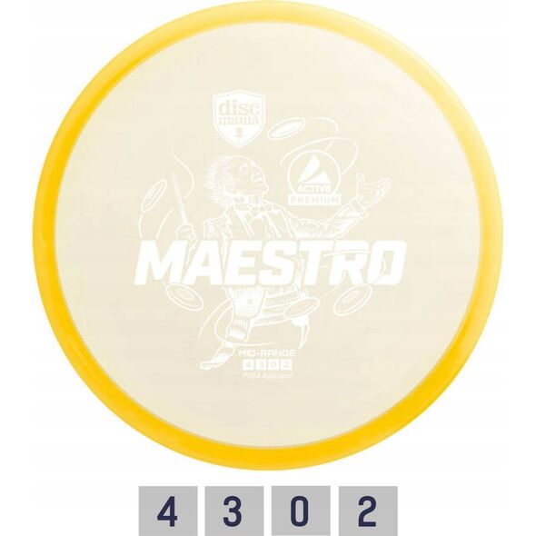 Discmania Diskgolfo diskas Midrange Driver MAESTRO Active Premium Geltona