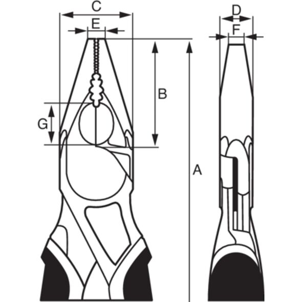 Bahco Kombinuotos smailėjančios replės Bahco Ergo 160mm