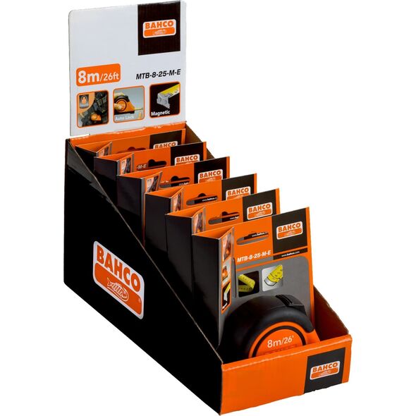 Bahco Ruletė Bahco MTB 5m x 25mm su aut. stabdžiu gumuota, magnetas