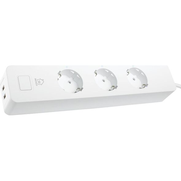 Deltaco Ilgiklis DELTACO SMART HOME 3xCEE 7/4, USB-A 2A, baltas / SH-P03USB2