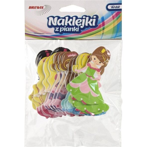 BREWIS Naklejki z pianki księżniczki 18szt